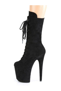 Pleaser FLAMINGO-1050FS Exotic Knee Boot in Black Faux Leather