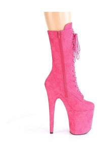 Pleaser FLAMINGO-1050FS Exotic Knee Boot in Fuchsia Faux Suede