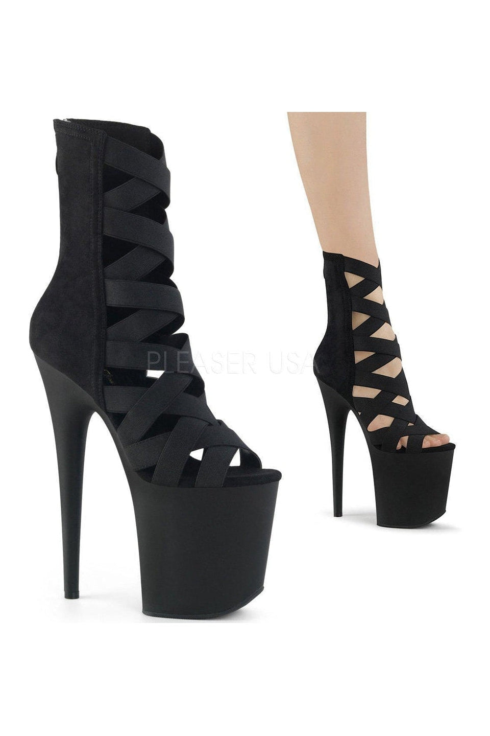 Pleaser Black Sandals Platform Stripper Shoes | Buy at Sexyshoes.com