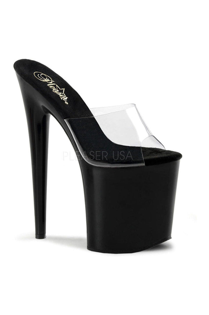 Pleaser Black Slides Platform Stripper Shoes | Buy at Sexyshoes.com