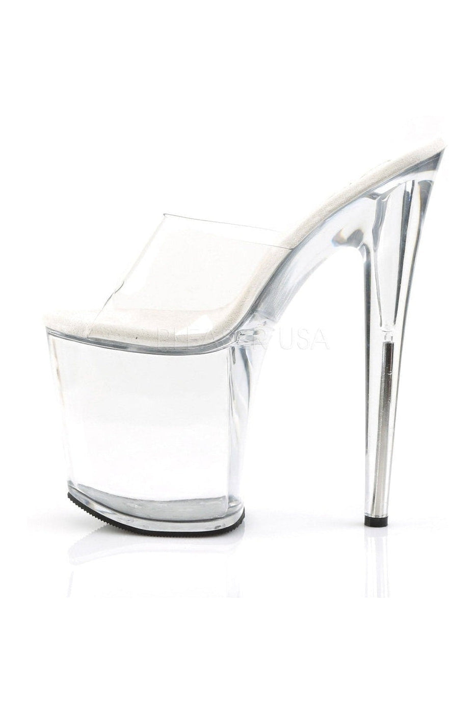 FLAMINGO-801 Platform Slide | Clear Vinyl-Pleaser-Slides-SEXYSHOES.COM