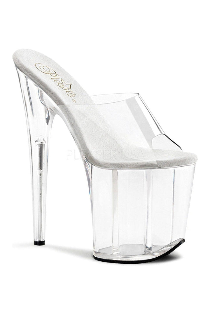 FLAMINGO-801 Platform Slide | Clear Vinyl-Pleaser-Clear-Slides-SEXYSHOES.COM