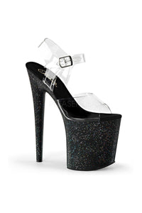 Pleaser FLAMINGO-808MG Platform Sandal in Black Vinyl from SexyShoes.com