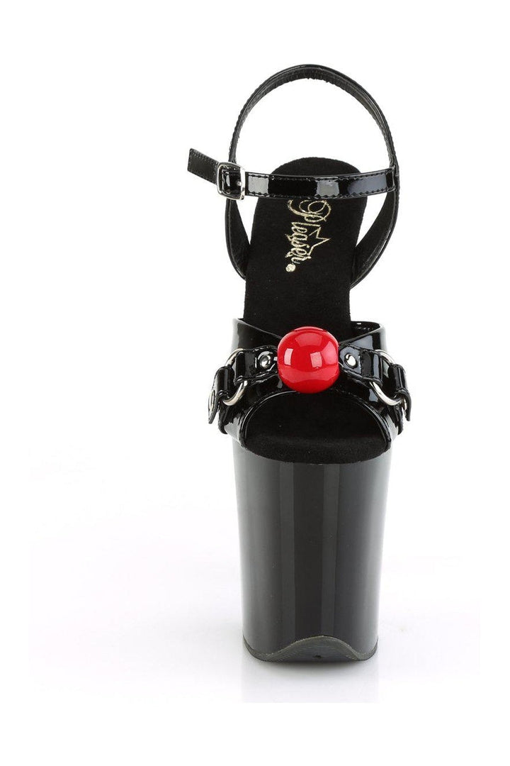 Pleaser FLAMINGO-809GB Sandal in Black Patent