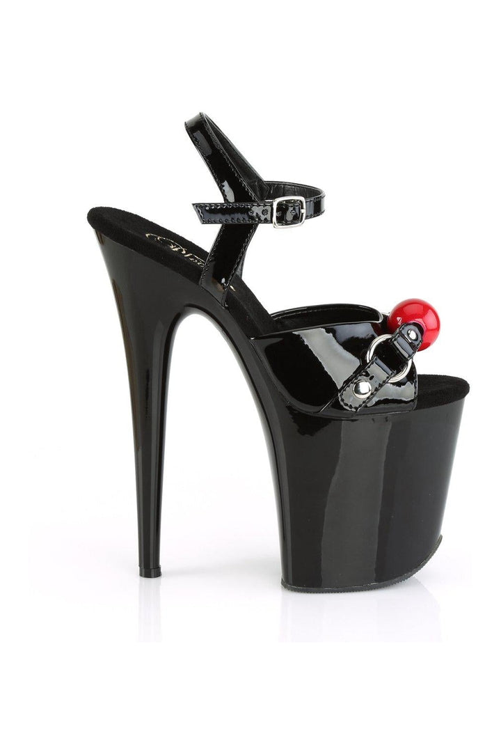 Pleaser FLAMINGO-809GB Sandal in Black Patent