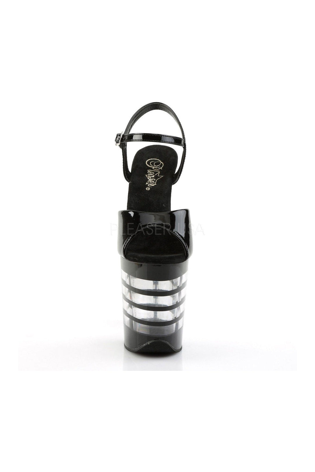 Pleaser FLAMINGO-809LN Platform Sandal in Black Patent