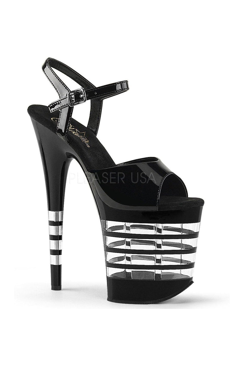 Pleaser FLAMINGO-809LN Platform Sandal in Black Patent from SexyShoes.com