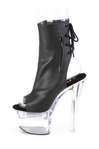 Pleaser FLASHDANCE-1018-7 Exotic Ankle Boot in Black Faux Leather