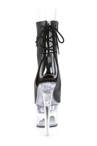 Pleaser FLASHDANCE-1018-7 Exotic Ankle Boot in Black Faux Leather