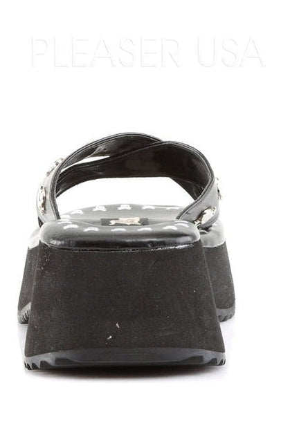 FLIP-05 Sandal | Black Faux Leather-Demonia-Sandals-SEXYSHOES.COM
