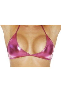 Bodyshotz Foil Halter Top in Fuchsia  from SexyShoes.com