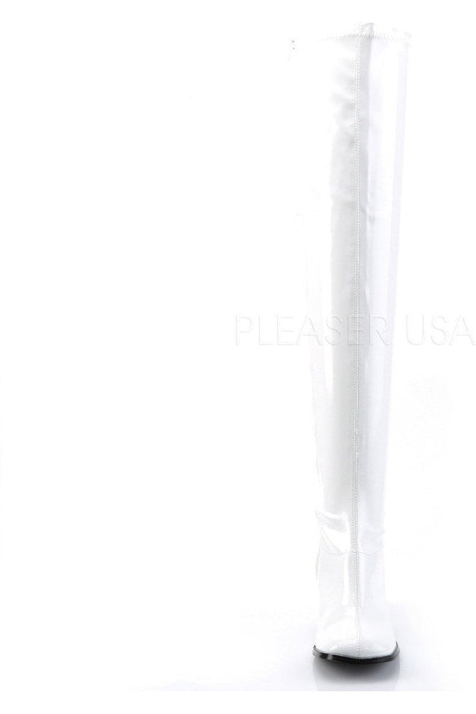 GOGO-3000 Go Go Boot | White Patent-Funtasma-Knee Boots-SEXYSHOES.COM