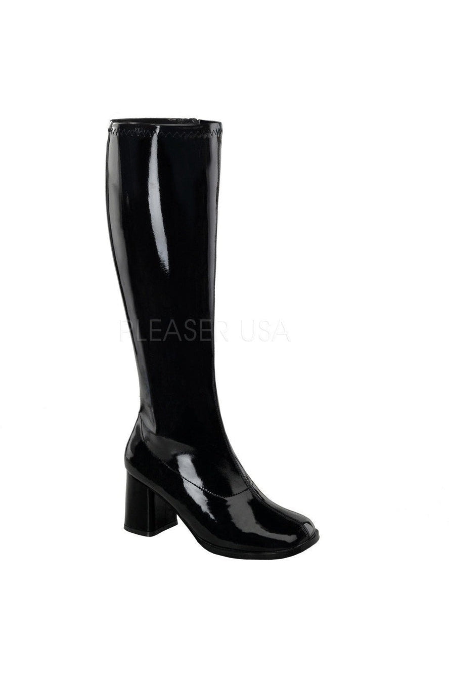 GOGO-300WC Go Go Boot | Black Patent-Funtasma-Black-Knee Boots-SEXYSHOES.COM