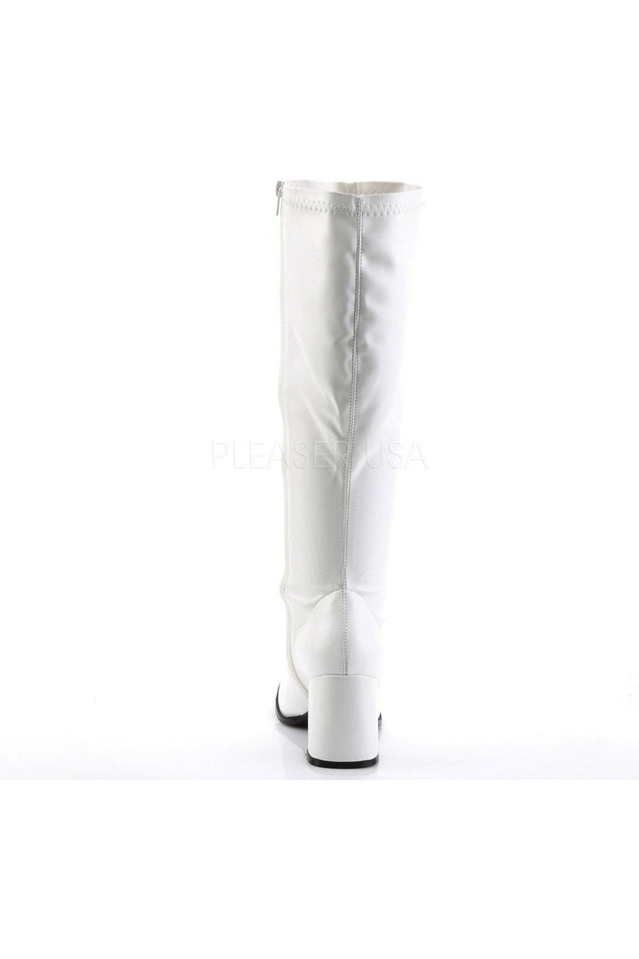 GOGO-300WC Go Go Boot | White Faux Leather-Funtasma-Knee Boots-SEXYSHOES.COM