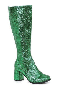 Ellie Shoes GOGO G Costume Boot in Green Glitter from SexyShoes.com