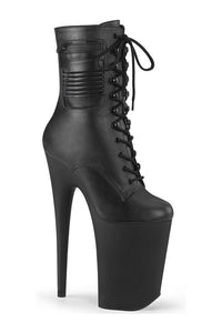 Pleaser INFINITY-1020PK Exotic Boot in Black Faux Leather from SexyShoes.com