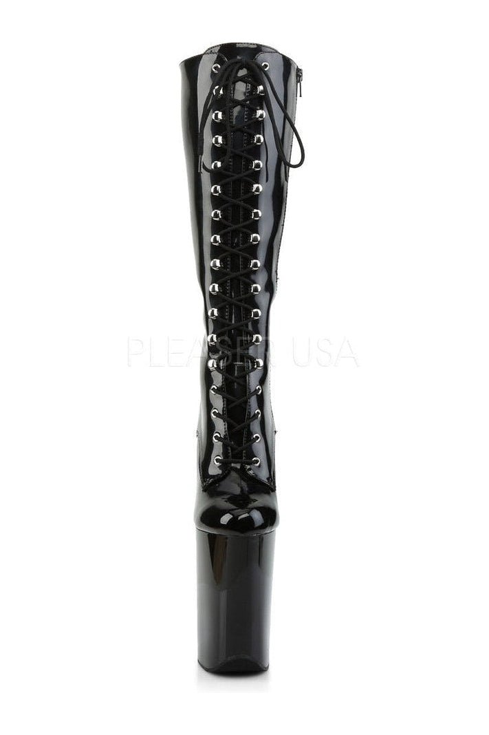 INFINITY-2020 Platform Boot | Black Patent-Ankle Boots- Stripper Shoes at SEXYSHOES.COM
