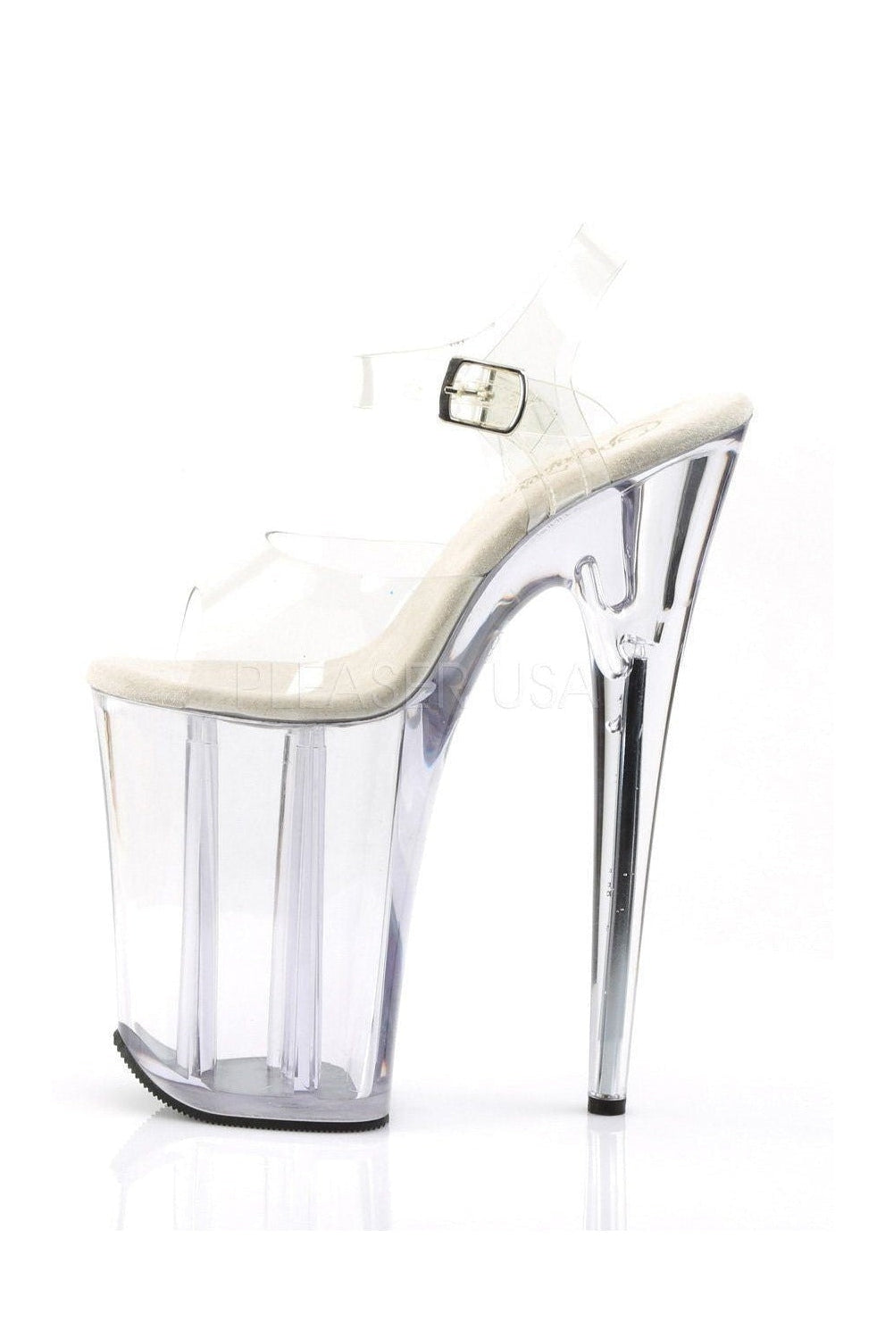 INFINITY-908 Platform Sandal | Clear Vinyl-Sandals- Stripper Shoes at SEXYSHOES.COM