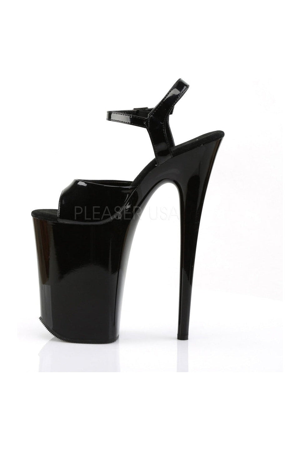 Pleaser INFINITY-909 Platform Sandal in Black Patent