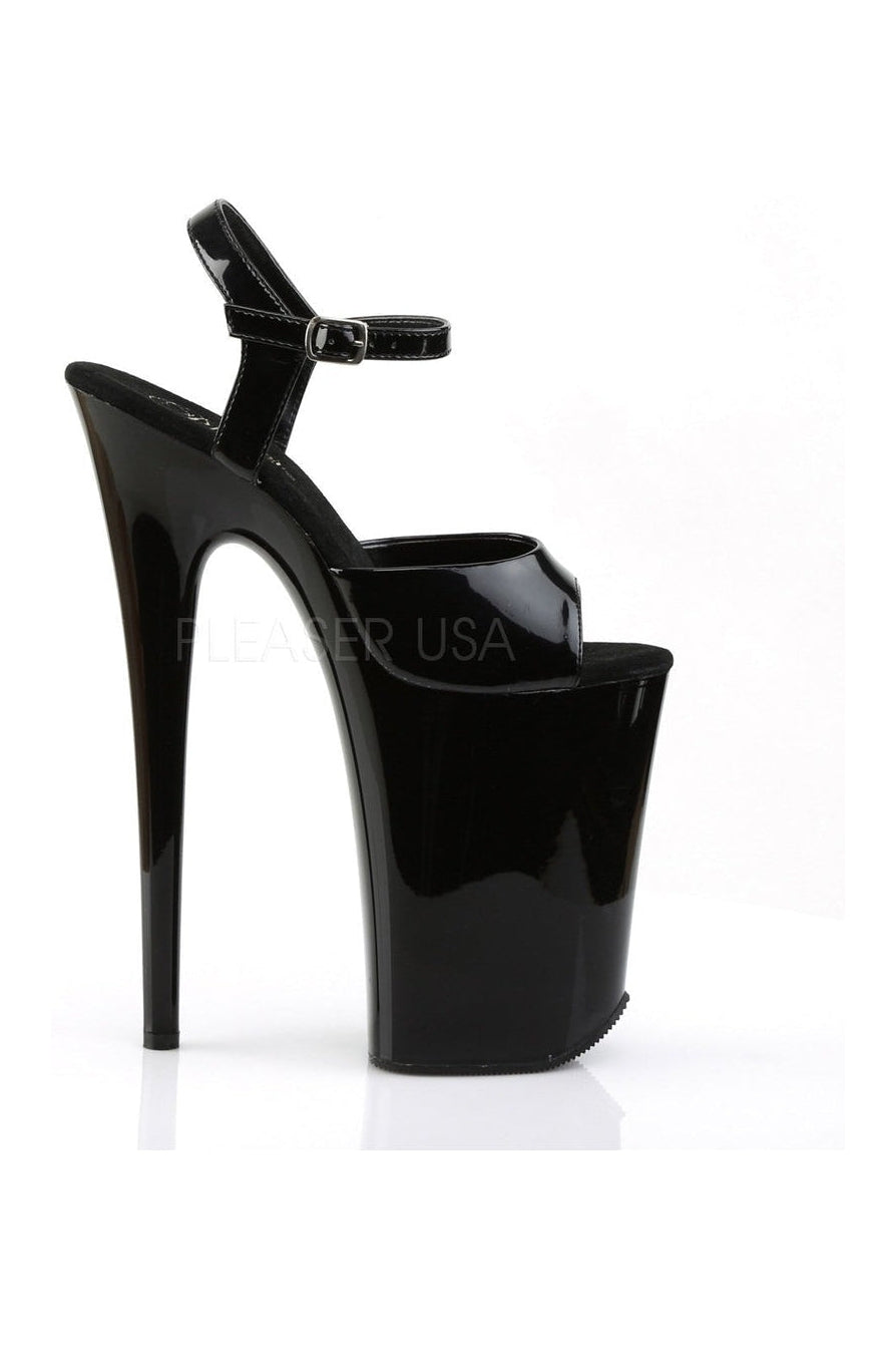 Pleaser INFINITY-909 Platform Sandal in Black Patent