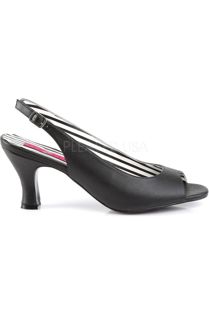 JENNA-02 Pump | Black Faux Leather-Pleaser Pink Label-Pumps-SEXYSHOES.COM