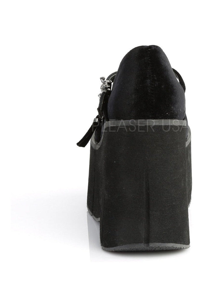 KERA-10 Demonia Shoe | Black Velvet-Demonia-Mary Janes-SEXYSHOES.COM