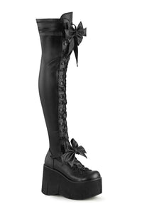 Demonia KERA-303 Thigh Boot in Black Faux Leather from SexyShoes.com