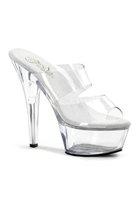 Pleaser KISS-202 Platform Sandal in Clear Vinyl from SexyShoes.com