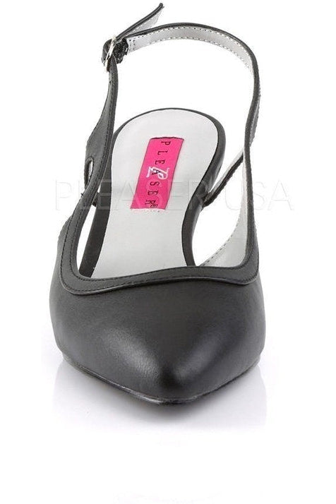 Pleaser Pink Label KITTEN-02 Pump in Black Faux Leather