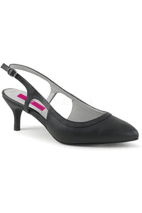 Pleaser Pink Label KITTEN-02 Pump in Black Faux Leather from SexyShoes.com
