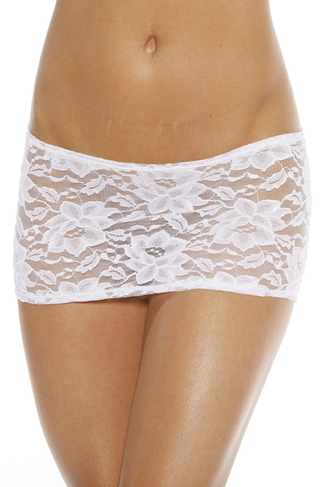 Bodyshotz Lace Skirt in White  from SexyShoes.com