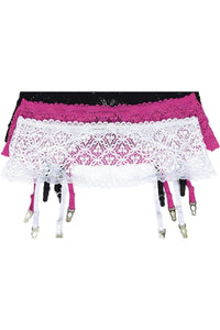Intimate Attitudes Lace Stretch Garter Belt in Black  from SexyShoes.com