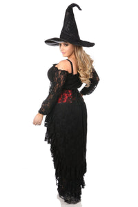 Daisy Corsets Lavish 4 Piece Lace Witch Corset Costume in Black
