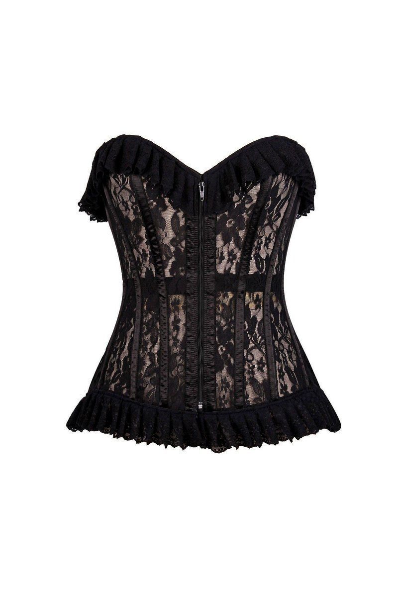 Lavish Black Sheer Lace Corset-Daisy Corsets-SEXYSHOES.COM