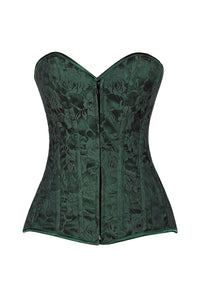 Lavish Dark Green Lace Overbust Corset with Zipper-Daisy Corsets-SEXYSHOES.COM
