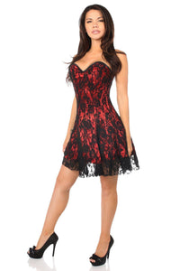 Daisy Corsets Lavish Red Lace Corset Dress in Red