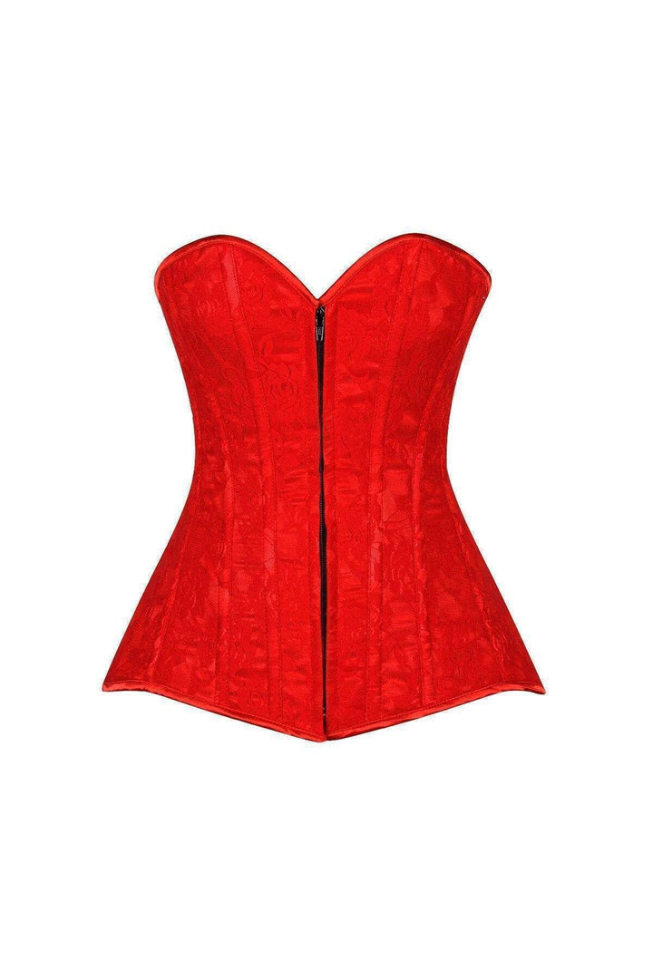 Lavish Red Lace Overbust Corset-Daisy Corsets-SEXYSHOES.COM