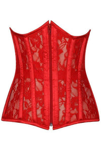 Daisy Corsets Lavish Red Sheer Lace Under Bust Corset in Red