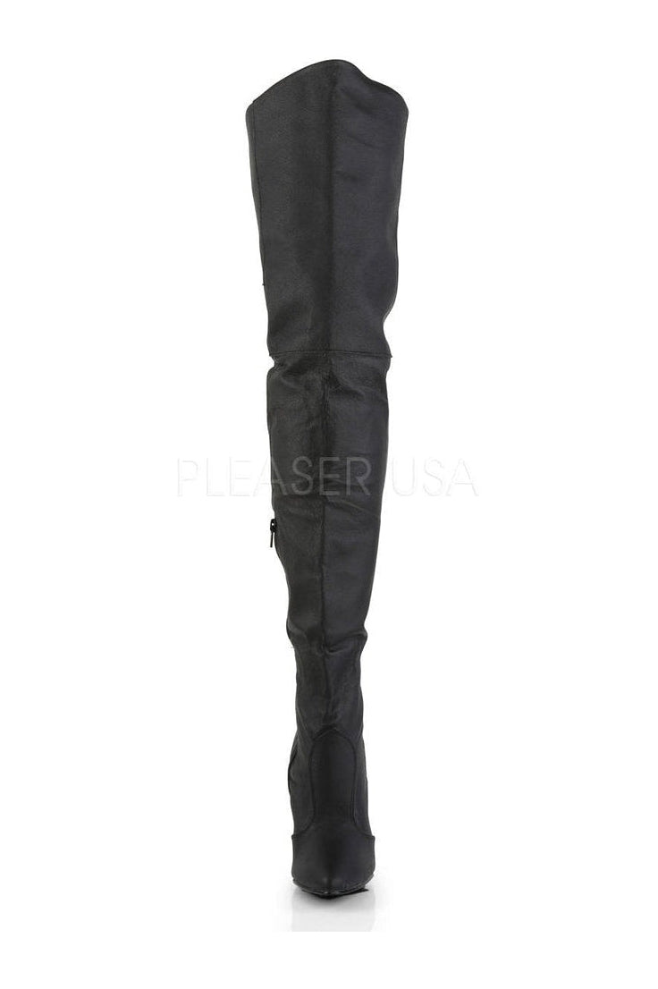 Pleaser LEGEND-8899 Thigh Boot in Black Genuine Leather