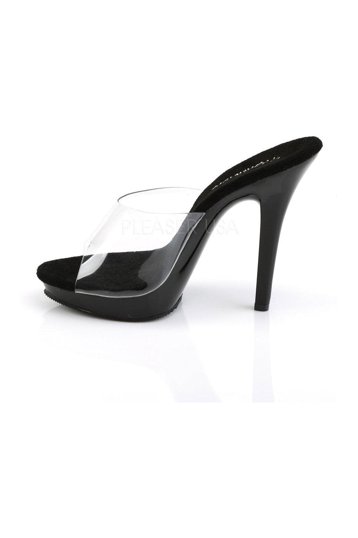 LIP-101 Platform Slide | Black Vinyl-Fabulicious-Slides-SEXYSHOES.COM