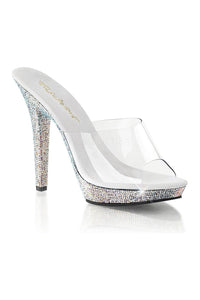 Fabulicious LIP-101DM Platform Slide in Clear Vinyl from SexyShoes.com