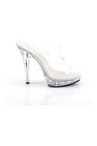Fabulicious LIP-102 Platform Slide in Clear Vinyl