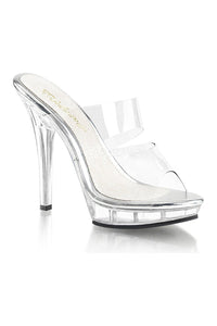 Fabulicious LIP-102 Platform Slide in Clear Vinyl from SexyShoes.com