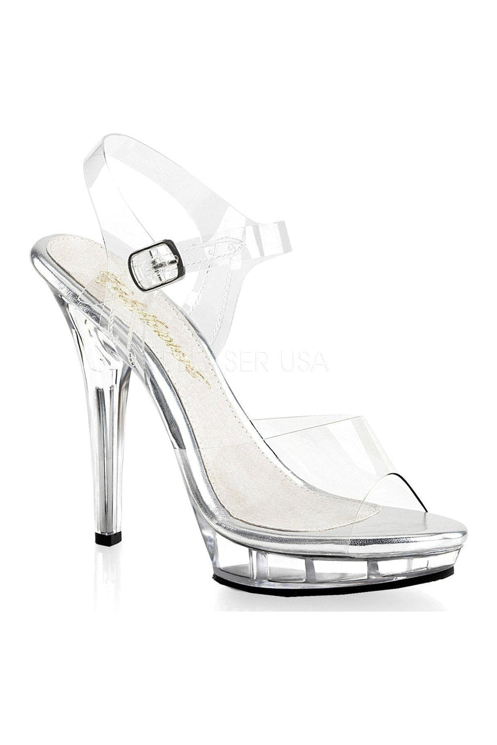 Fabulicious LIP-108 Sandal in Clear Vinyl from SexyShoes.com