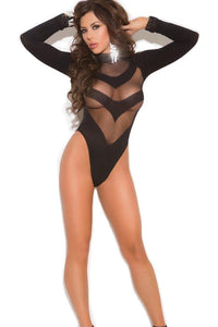 Long Sleeve Burnout Teddy-Elegant Moments-SEXYSHOES.COM