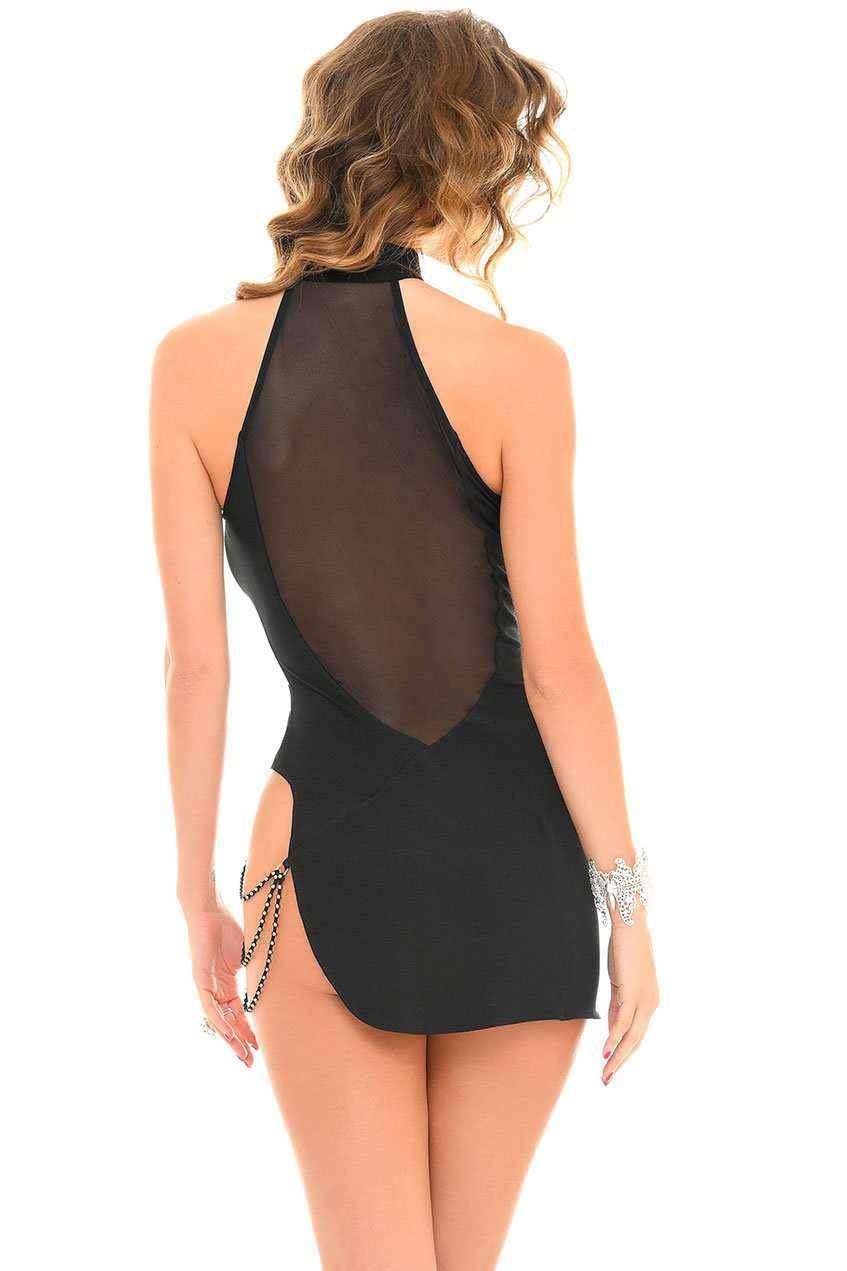 Les P'Tites Folies Marinette Lycra Dress in Black Lycra