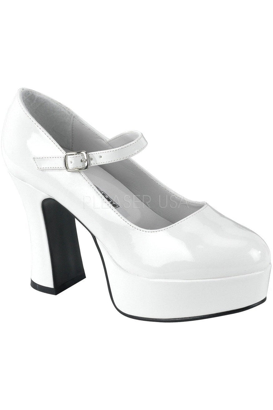Funtasma MARYJANE-50 Mary Jane in White Patent from SexyShoes.com