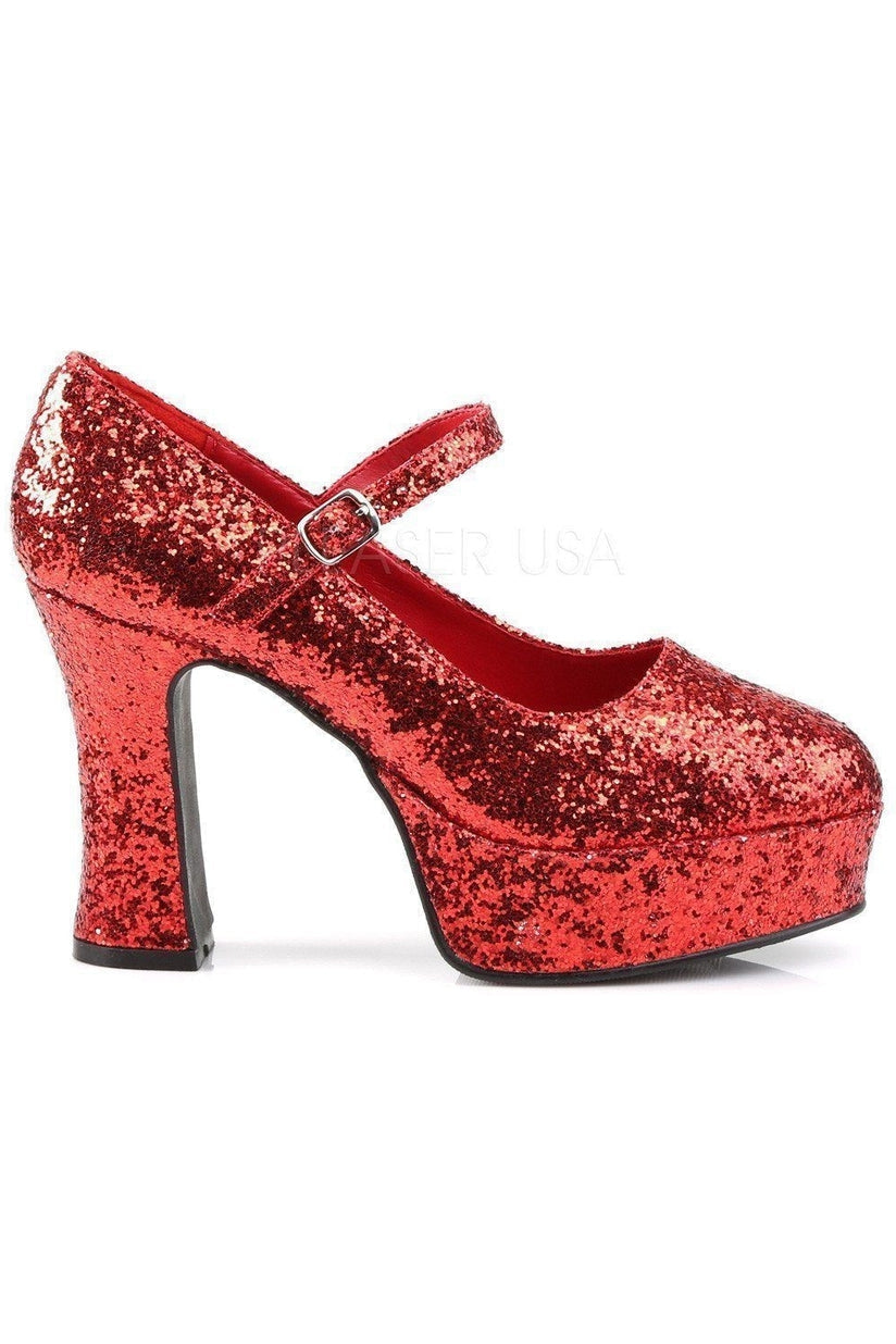 MARYJANE-50G Mary Jane | Red Glitter-Funtasma-Mary Janes-SEXYSHOES.COM