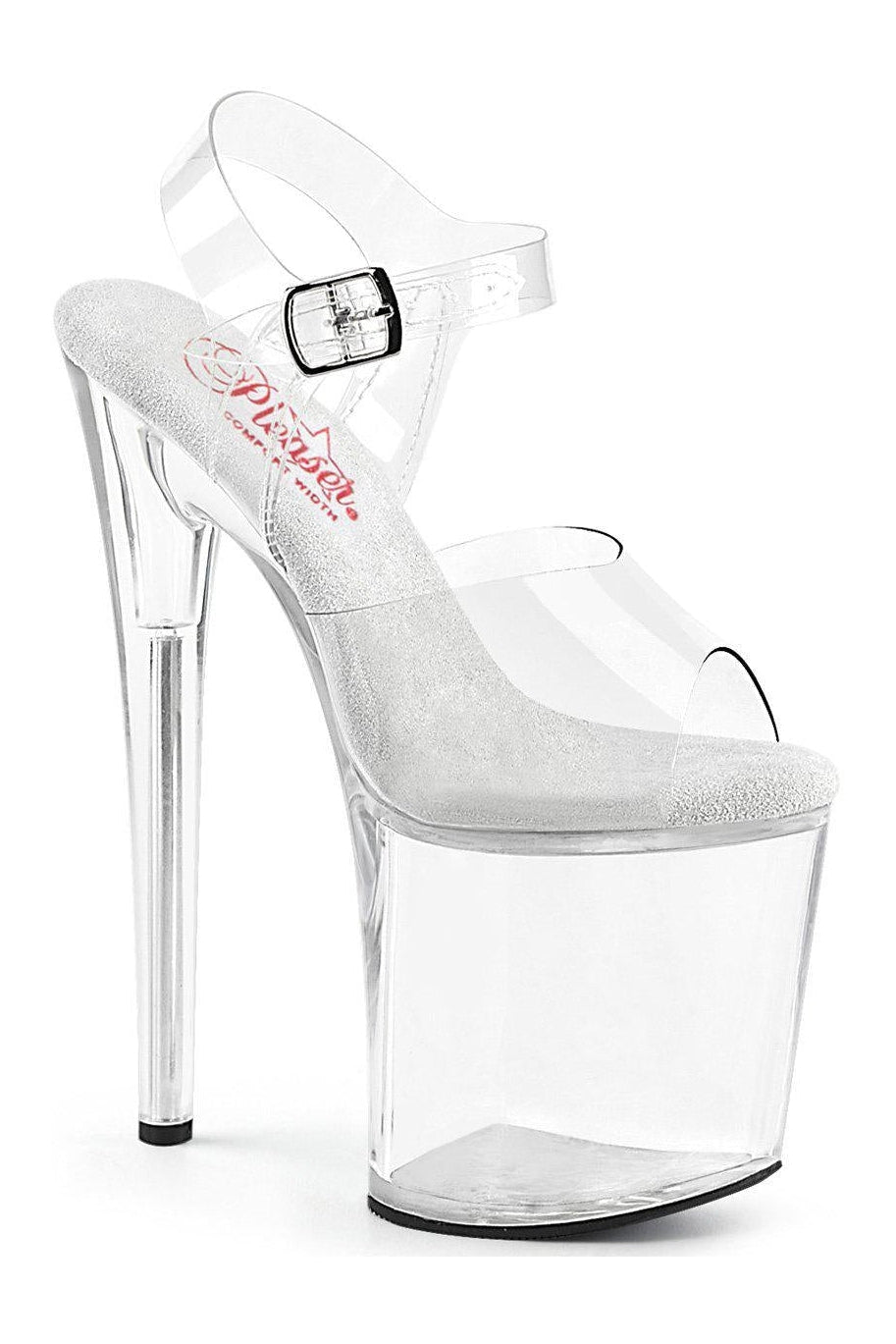 NAUGHTY-808 Sandal | Clear Vinyl-Sandals-Pleaser-Clear-6-Vinyl-SEXYSHOES.COM