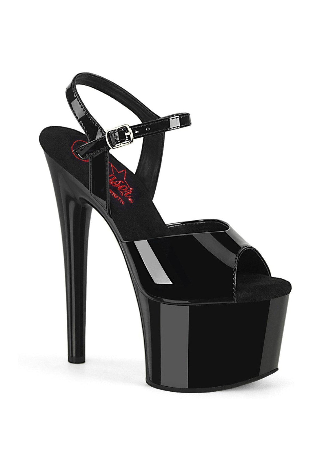 Pleaser PASSION-709 Sandal in Black Patent from SexyShoes.com